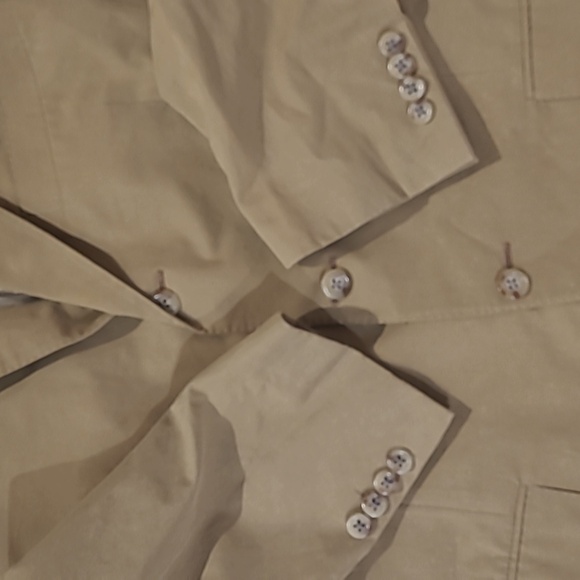 POLO BY RALPH LAUREN TAN 100% COTTON SPORT COAT BLAZER MADE IN ITALY - Picture 3 of 13